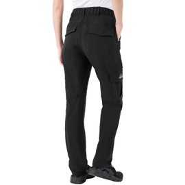 Rdruko Women's Hiking Pants Petite Lightweight Water-Resistant Quick Dry Travel Cargo Work Pants with Zipper Pockets Black Large