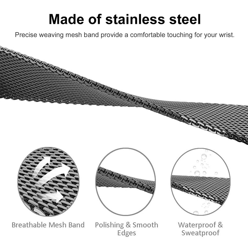 Stainless Steel Mesh Strap Fashionable Breathable Flexible Replacement Band Accessory
