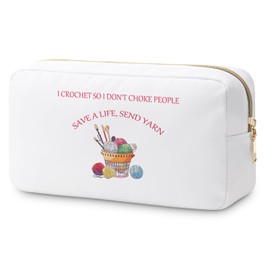 Crochet Gift for Women Makeup Bag Funny Crocheting Gifts Knitting Gifts Crochet Lover Gift Humorous Crochet Cosmetic Pouch Yarn Lovers Gifts for Knitter Crocheter Mom Grandma Christmas Birthday Gift