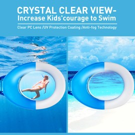 Aegend 2 Pack Kids Goggles, Swimming Goggles for Kids Age 4-16 Boys and Girls Youth, Anti-Fog Pool Goggles, White Blue & Blue Black