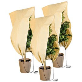 Royal Gardineer Pot Plant Bags: Set of 3 Plant Covers as Winter Protection, 100 x 80 cm, 80 g/m² (Plant Protection Winter, Fabric Cover for Plants, Windscreen Cover)