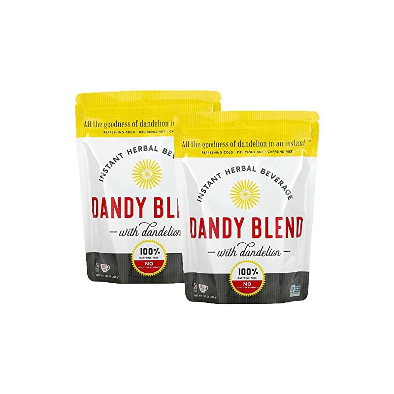 Two 100 Cup Bags of Dandy Blend Instant Herbal Beverage