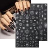 OSTTMA 8 Sheets Metallic Nail Art Stickers Decals Silver Moon