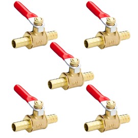 5 Pieces 8 mm Ball Valve, Shut-Off Valve, Brass Ball Valve, Ball Valve Shut-off Valve, 180 Degree Actuation Handle, Petrol Tap Ideal for Scooters, Motorcycles, Quads, Valve Pipe Fittings