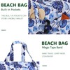 LEDAOU Large Beach Tote Bag Women Waterproof Sandproof Zipper for