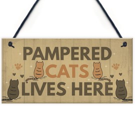 RED OCEAN Funny Cat Sign For Home Cat Sign For Gate Pet Sign Funny Cat Gift Cat Lover Gift Keepsake