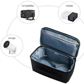 Eroshoo HY320 Projector Bag, Applies to the Projector for HY300 Projector Bag, Waterproof, Black Portable for HY300 Projector Bag, for Outdoor/Home, Suitable for Most Large Projector Bag