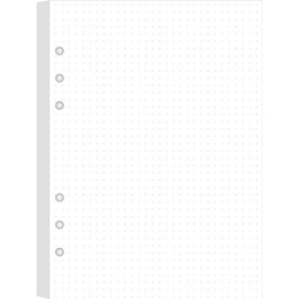 A5 Dotted Paper, Refills for Filofax Planner/Binders/Organizer, 6 Hole Punched, 100 Sheets/200 Pages Filler Paper, 100gsm White Paper, 14.8 x 21cm