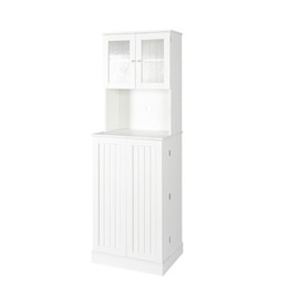 Strawberry Fairy 71'' Tall Pantry Cabinet with Adjustable Shelves, Freestanding Kitchen Hutch with Doors, Modern Design, White