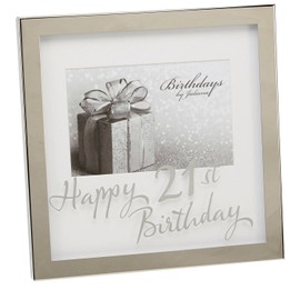 Oaktree Gifts 21st Silverplated Edge Box Frame 6 x 4