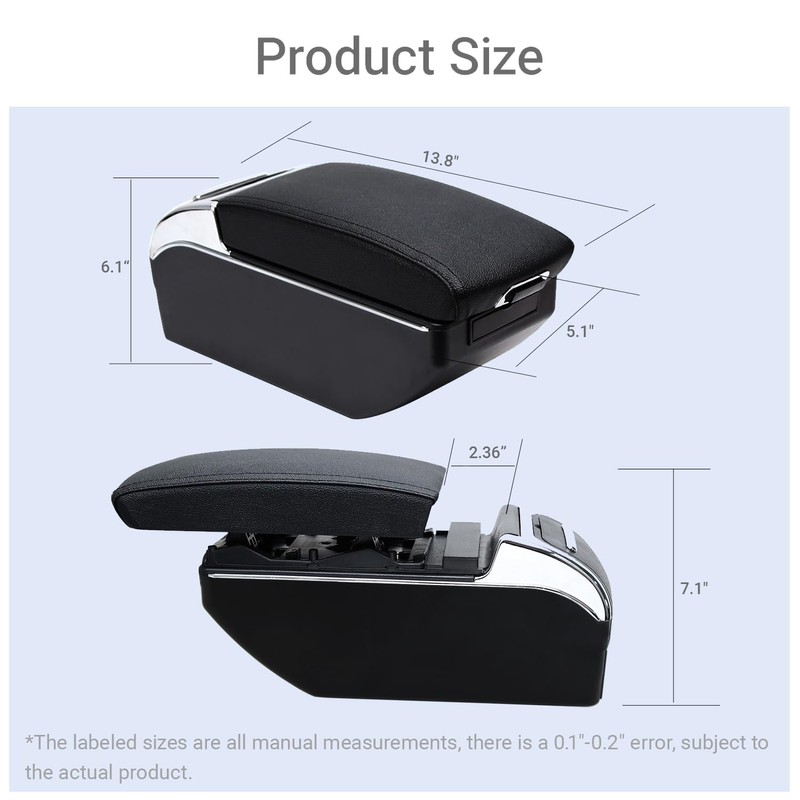 HRCHCG Compatible with Toyota Yaris Armrest Yaris IA Sedan, Adjustable