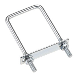 sourcing map 1 Set M8 Square U-Bolt Shackle Bolts 70 mm Inner Width 160 mm Length with Nut Frame and Fasteners, Carbon Steel