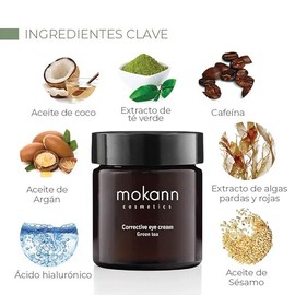Mokkan Crema Contorno de Ojos Anti-Edad Cafeina Te Verde y Acido Hialuronico 30ml
