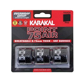 Karakal Point 75 Air Overwrap Grip - Pack of 3, Color- Black