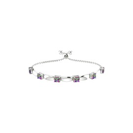 Sterling silver Bolo Bracelet with Mystic Topaz