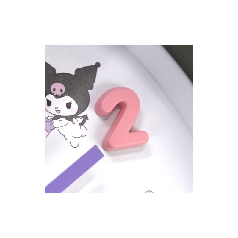 Tsujiseru 2926253 Sanrio Wall Clock, Icon Wall Clock, Black, Diameter