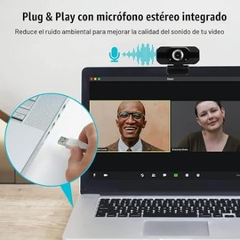 Zopsc 1080P Computadora de Escritorio Cámara HD Cámara Web USB Cámara Web en línea con micrófono para videollamadas Conferencias Grabación PC Portátil