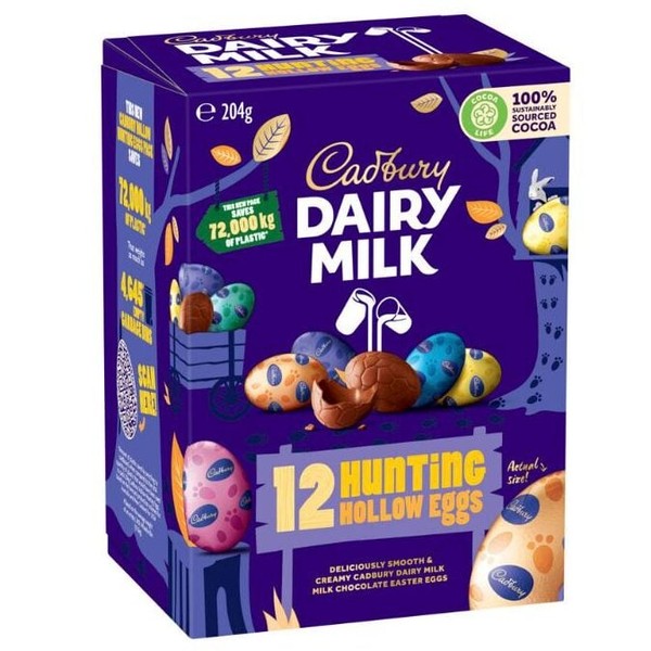 Cadbury Dairy Milk Chocolate 12-Piece Easter Hunting Pack 204g