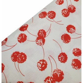 Moda Bonnie Camille Fabric Moda Happy Go Lucky Red Floral on White Cotton HALF YARD