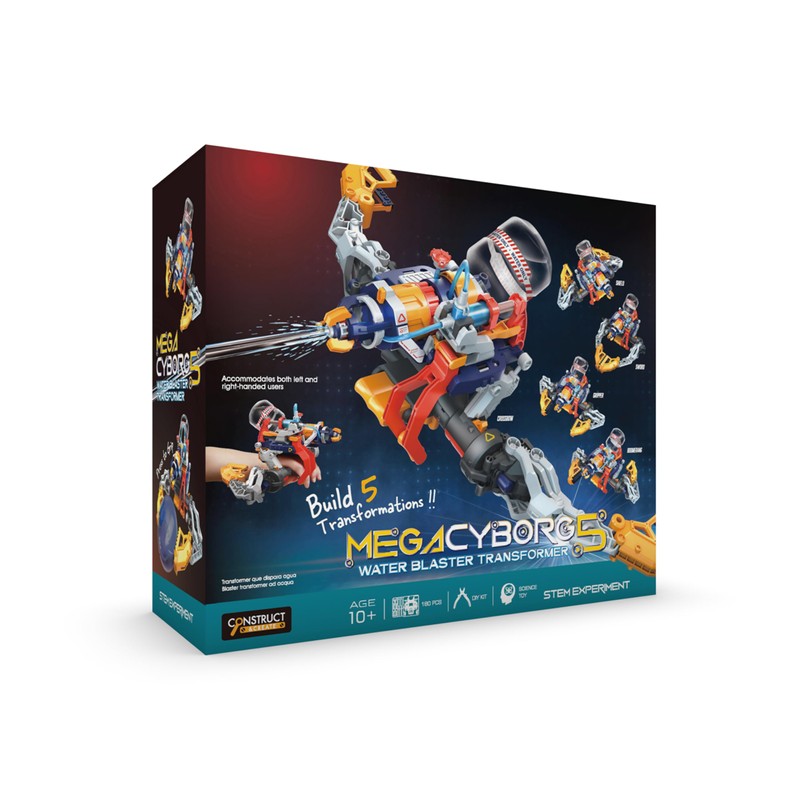 CONSTRUCT & CREATE Mega Cyborg 5 Water Blaster STEM Build