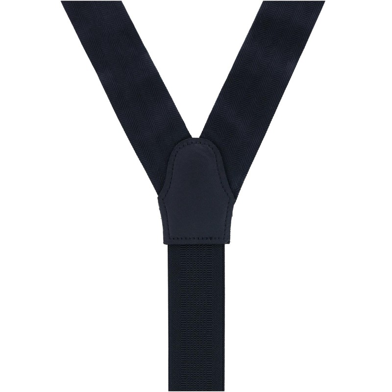 Trafalgar Men's Classic Herringbone Formal End Silk Braces (Suspenders), Black