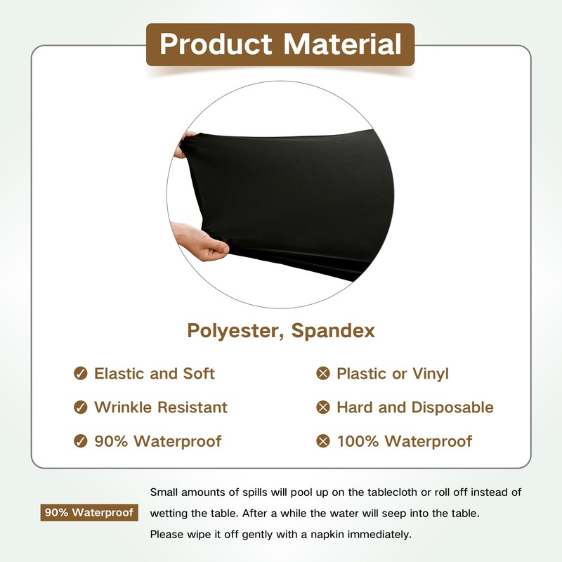 Nacuci Rectangle 4ft Fitted Table Cover Elastic Tablecloth 4ft Stretch