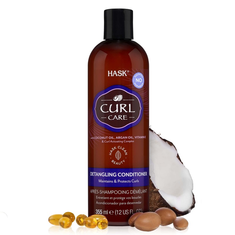 Hask Acondicionador Hidratante para Cabello Rizado, Desenreda, Anti-Frizz, Protege los
