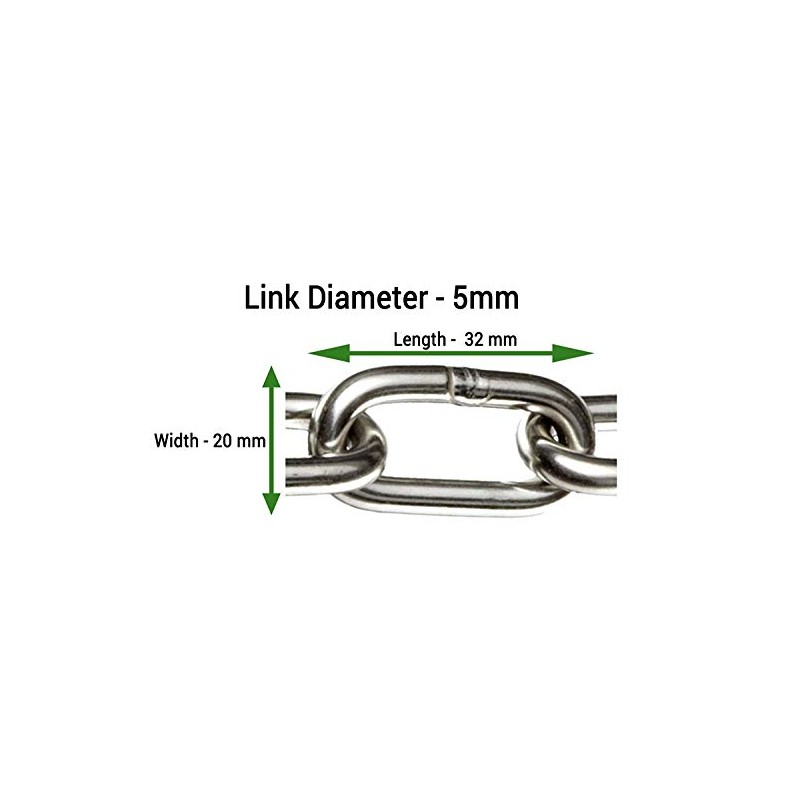 Elixir Gardens Premium Toughened Steel Chain Zinc Plated 2.5-8m Widths