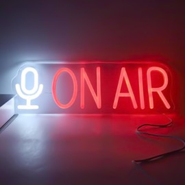 On Air Neon Sign LED Light for Live Streaming, Recording Studio, Bedroom, and Game Room Wall Décor, Vibrant LED Neon for Content Creators, Gamers, and Broadcasters