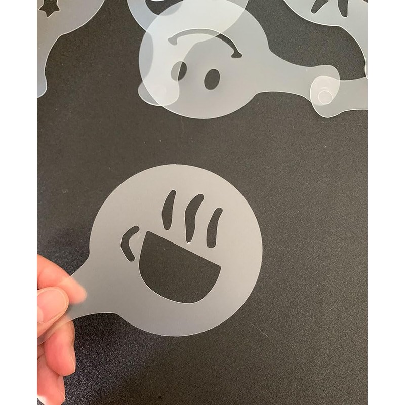 16-Pack Coffee Stencils Plastics Molds for Cookies Baking Dessert Cappuccino