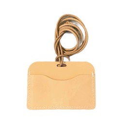 Roost Outdoors [Made of Genuine Leather] Leather ID Card Holder, Card Case, Neck Holder, Employee ID Card Holder, Employee ID Holder, Name Holder, Stylish, Cute, Nume Leather