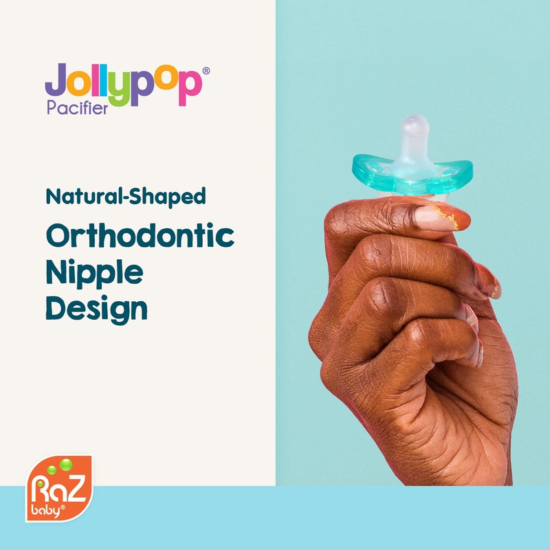 RaZbaby RaZbuddy JollyPop Pacifier Holder w/ Removable Baby Pacifier -