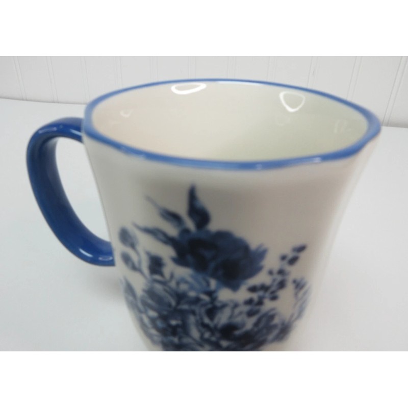 Pioneer Woman Delilah Floral Mug Cup Stoneware Blue White 12oz