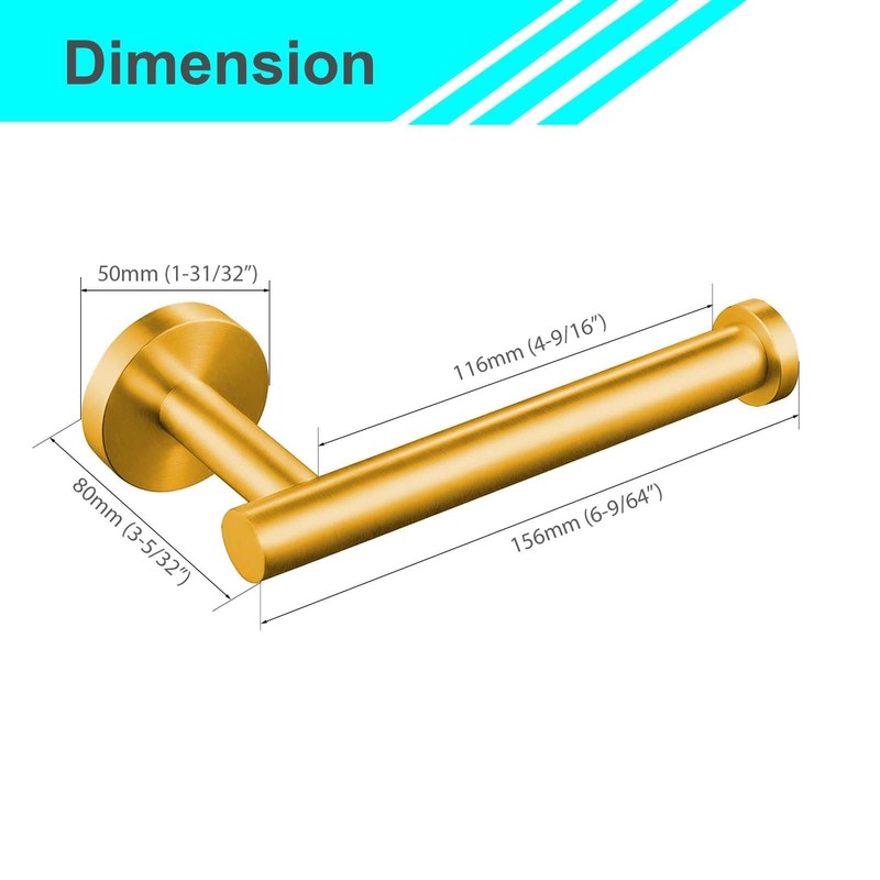 Modket Brushed Gold Toilet Paper Holder 304 Stainless Steel Wall
