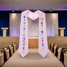 Preschool Graduation Stole Sash, Unisex Colorful Printed Satin for Boys Girls Kindergarten Events Graduation Ceremony Party Favor Gift Photo Props School Class Decor Celebrations, Photobooth Props