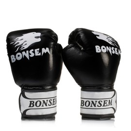 Aigend Boxing Gloves, Training Gloves, Full Finger Boxing Gloves, Batting Gloves for Kickboxing, Gym Work (Black)