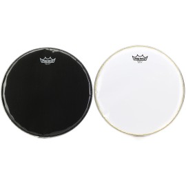 Remo Black Max Marching Snare Drumhead with Falams XT Crimped Snare-Side