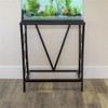 MAKLAINE Traditional Steel 20 Gallon Metal Aquarium Stand in Black