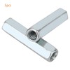 5pcs M6*40 Long Hex Nuts Long Rod Coupling Nuts Zinc