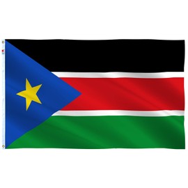 South Sudan Flag 3x5 Ft Outdoor Large, Moderate-Outdoor Both Sides Heavy Duty100D Polyester,Canvas Header and Double Stitched - Brass Grommets for Easy Display,South Sudanese Flags