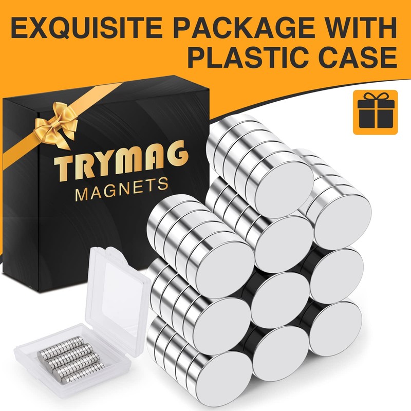 TRYMAG 90Pcs Refrigerator Small Round Magnets for Crafts, 8x3mm Mini