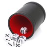 TUZAMA Felt Lined Professional Dice Cup - with 6 Dice