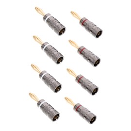 Gatuida 10pcs Gold-Plated Banana Plugs for Speaker Wire Copper Audio Connectors for Amplifiers Receivers and Surround Connection Secure Dual Screw Design