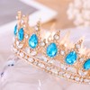 Feltent Blue Queen Crown for Women Crystal Tiara for Girl