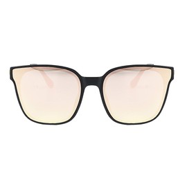 U.I STATION Square Sunglasses Womens Mens Oversized Mirrored lens U886 (Pink BLK)