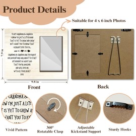 TRKAE Grandparent Gifts Picture Frame, Baby Sonogram Picture Frame For Pregnancy Announcement, Baby Announcement Gifts for Grandma Grandpa, 4x6 Wooden Photo Frame For Wall Tabletop Display /033