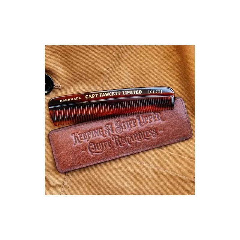 Captain Fawcett Hair Comb with Leather Case