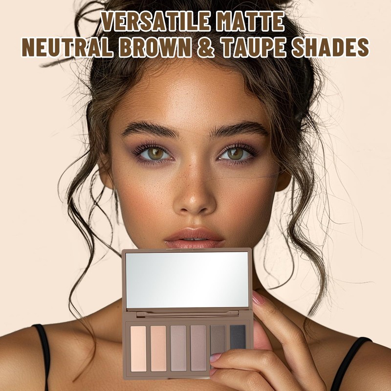 SUSIKEKI 6 Colors Mini Eyeshadow Makeup Palette with Brush Neutral