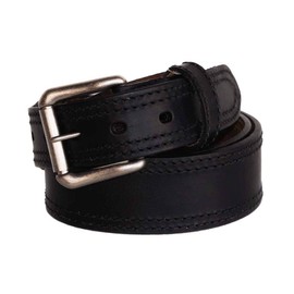 R.G. BULLCO - 1-3/4" to 1-1/2" Full Grain Belt with Oil Tanned Solid Thick Leather & Double Stitch Edge Trim - Black - Size 40 - RGB-128