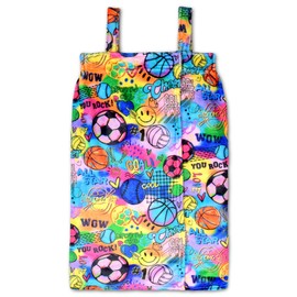 iscream + Corey Paige Designs Big Girls' Silky Soft Plush Spa Wrap - Sporty Girl, X-Small/Small (4-8)